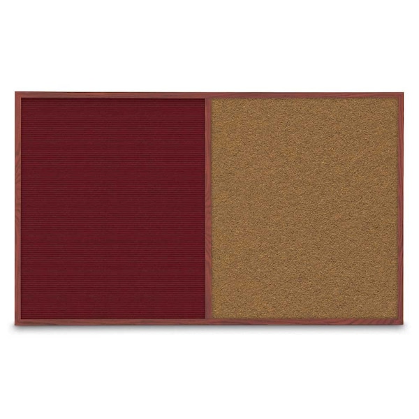 United Visual Products Enclosed Corkboard, 3 Door, 96"x48", 4" Fra UV3406-BRONZE-DBURGU - main
